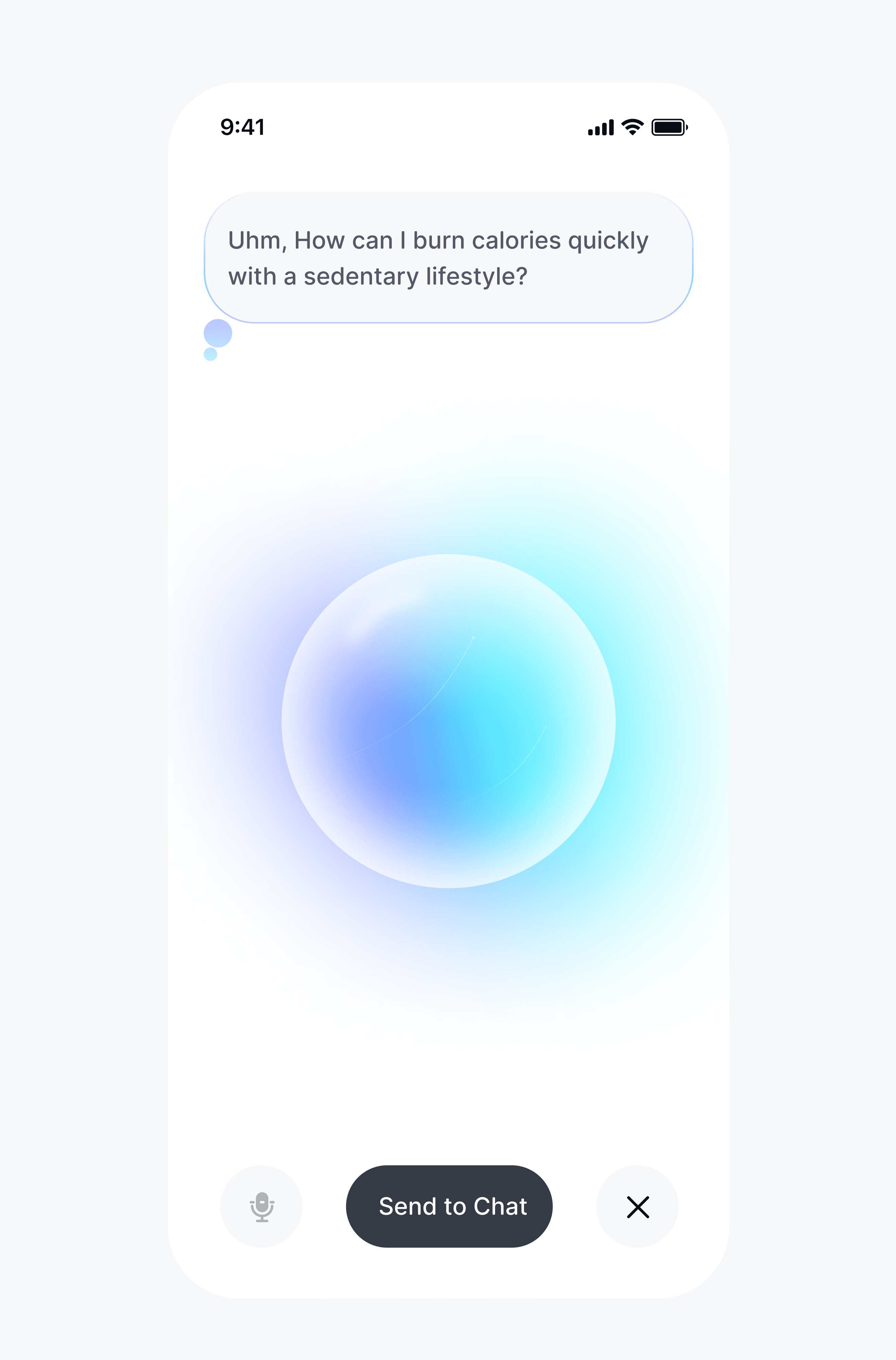 An AI voice chat, mid question