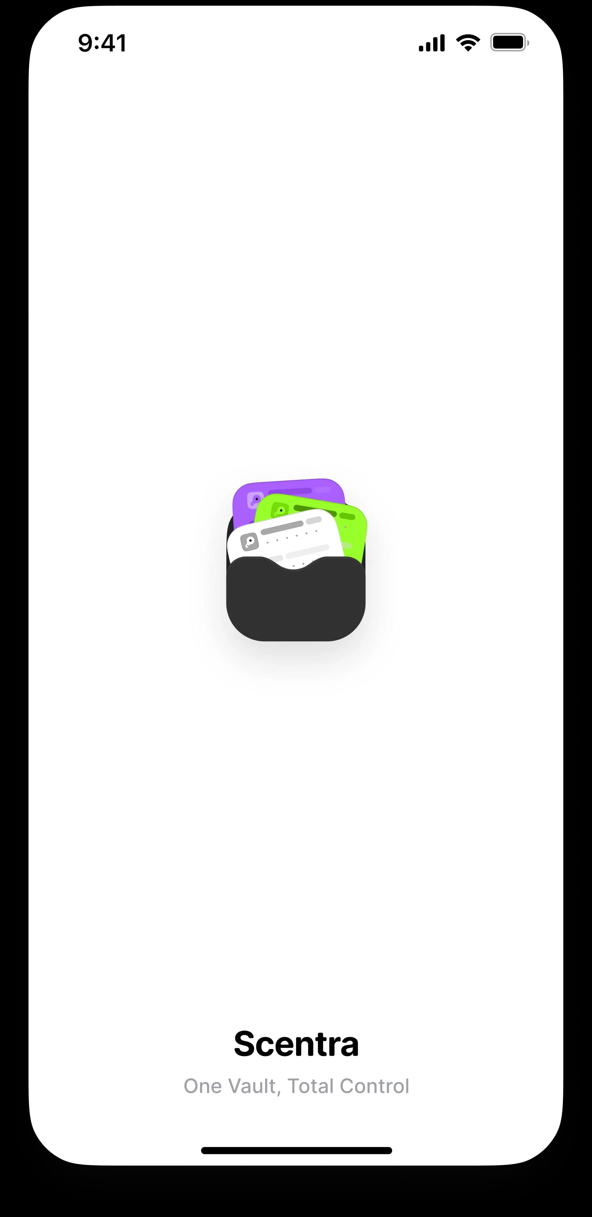Scentra: an app’s opening screen